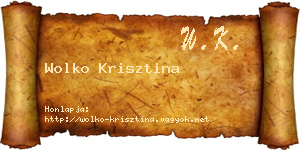 Wolko Krisztina névjegykártya